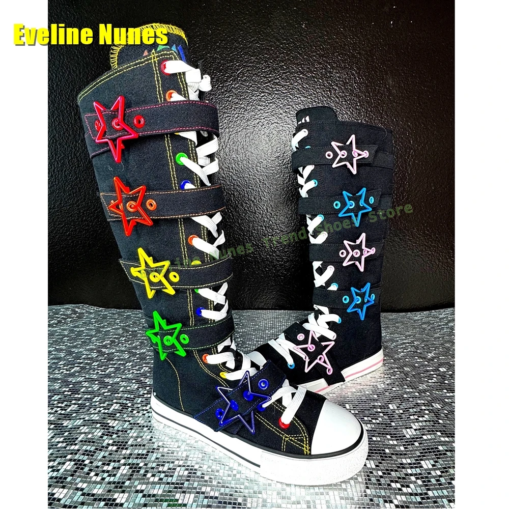 Street Fashion Trends 2025 - Heart Shaped Buckle Platform Boots Round