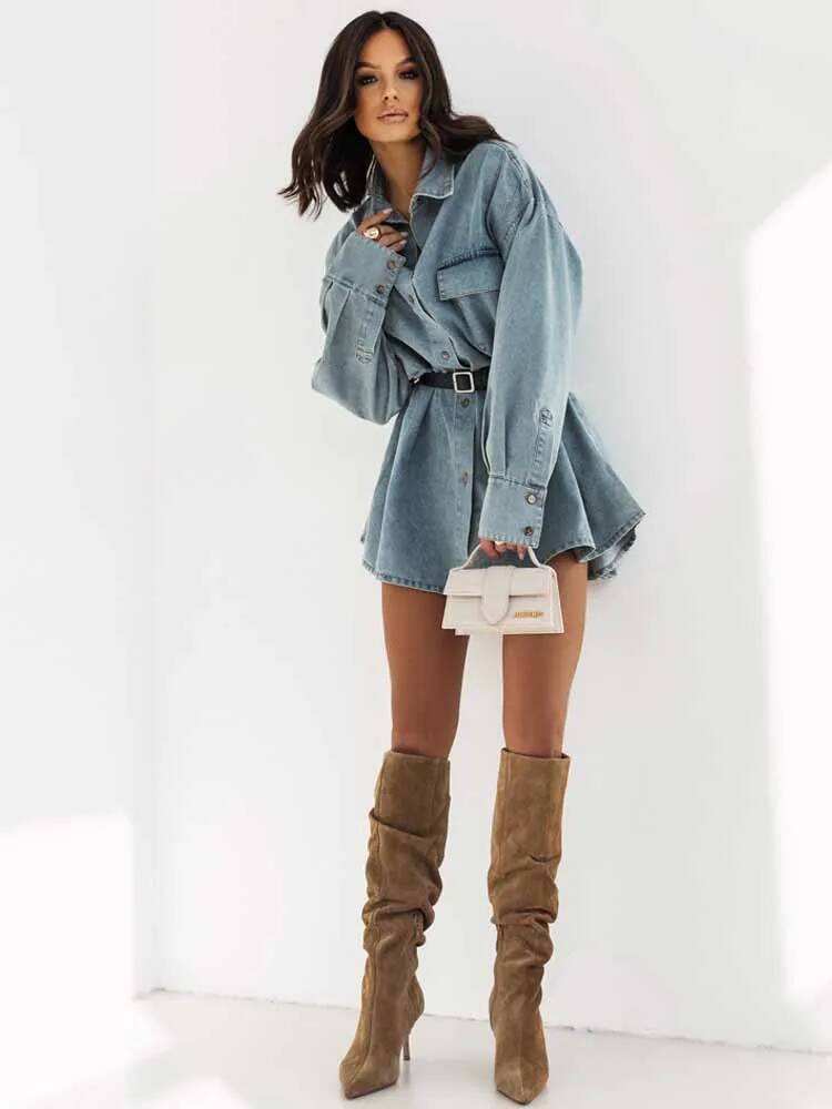 Women Denim Oversized Shirt Ja - огляд і ціна Street Fashion Taiwan