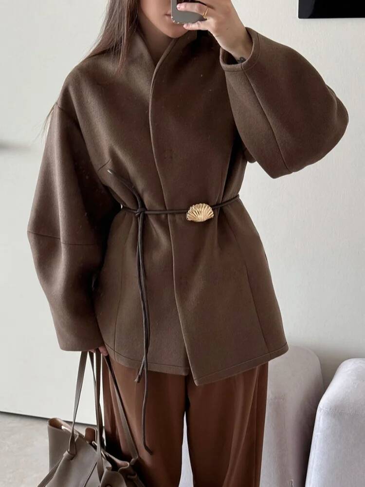Chic Women's Solid Woolen Coat - огляд і ціна Street Fashion Taiwan