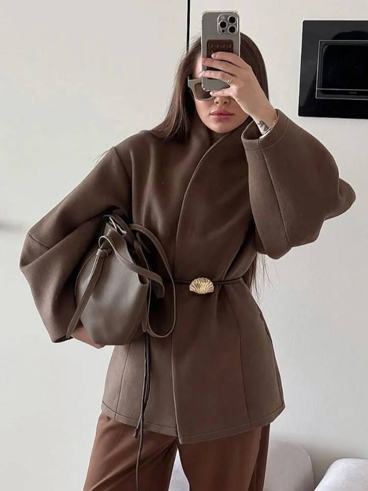 Chic Women's Solid Woolen Coat - огляд і ціна Street Fashion Taiwan