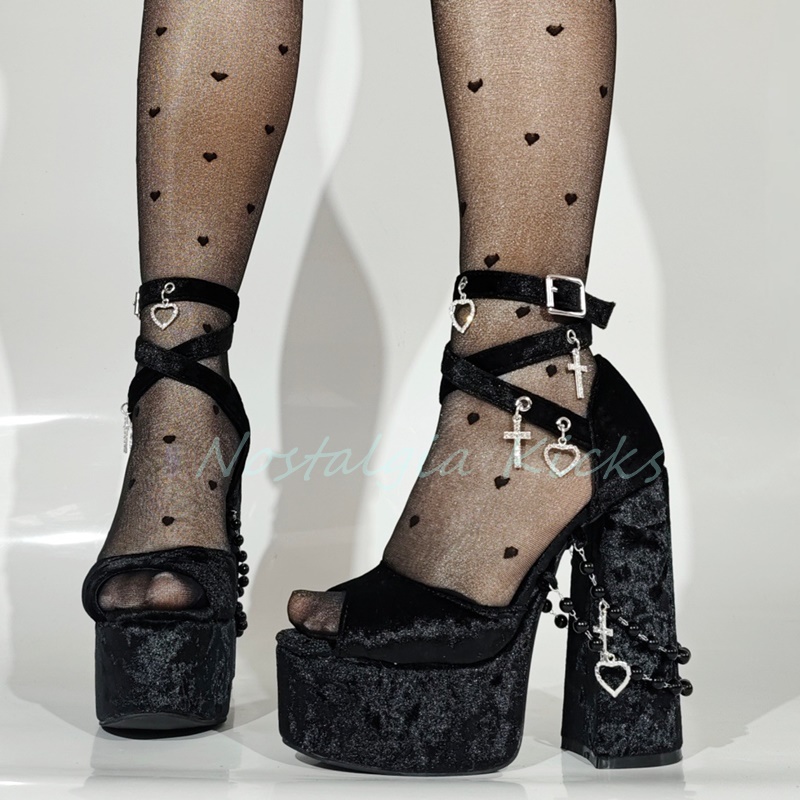 Gothic Black Velvet Platform H - огляд і ціна Street Fashion Dress