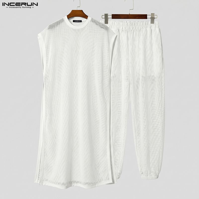 INCERUN Men Sets Mesh See Thro - огляд і ціна Fashion Streetwear