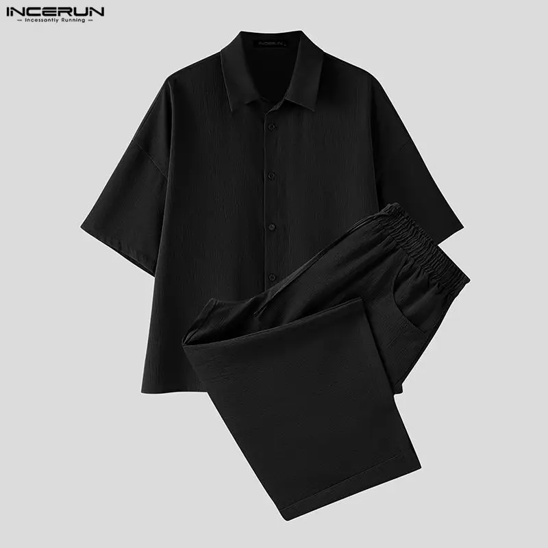INCERUN Men's Sets Solid Lapel - огляд і ціна Fashion Streetwear