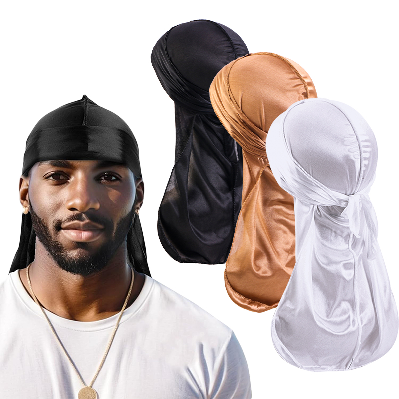 3PCS/LOT Long Durag Silk Satin - огляд і ціна Street Fashion Hats