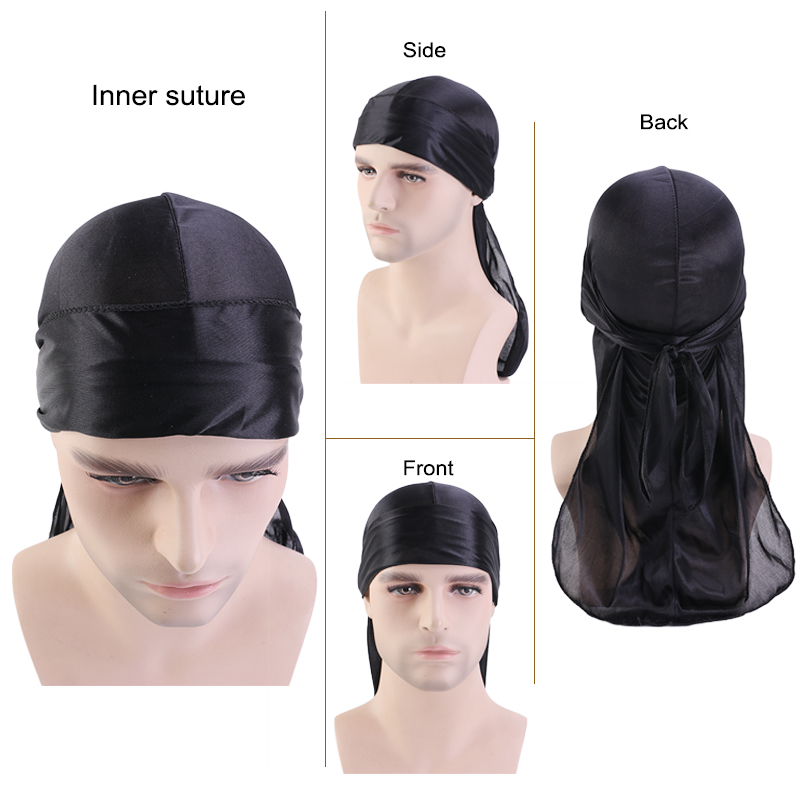 3PCS/LOT Long Durag Silk Satin - огляд і ціна Street Fashion Hats