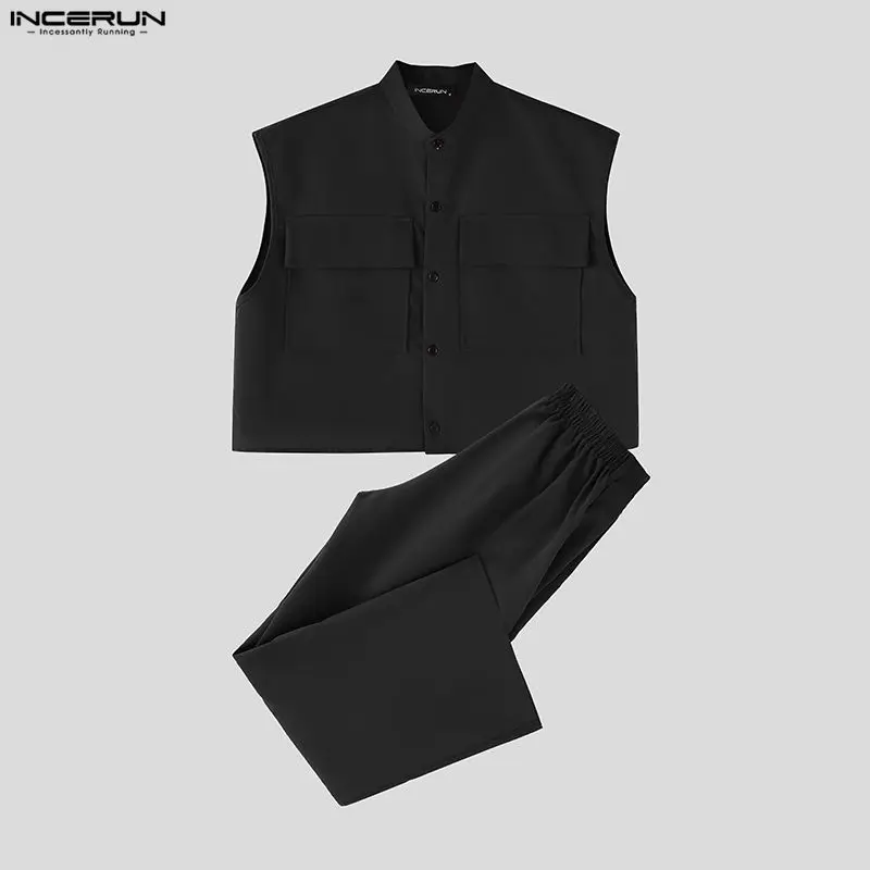 INCERUN Men Sets Solid Sleevel - огляд і ціна Fashion Streetwear