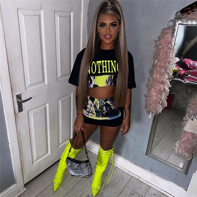 YUZHEXI trendy printed navel T - огляд і ціна Street Fashion Graffiti