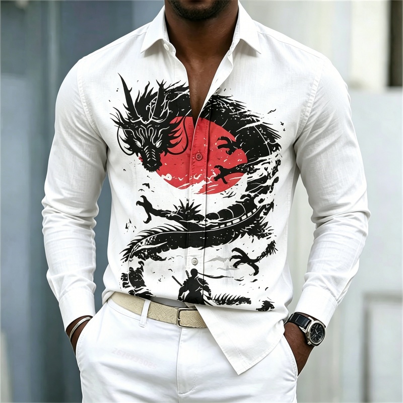 2026 New Men's Shirt White Bla - огляд і ціна Fashion Streetwear