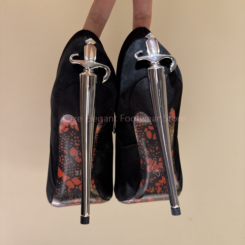 Black Suede Sword Shaped Point - огляд і ціна Street Fashion Dress
