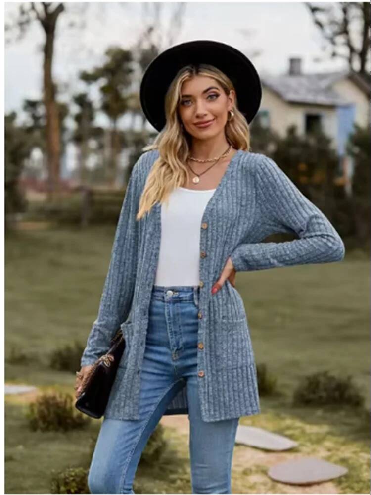 Button Solid Color Long Sleeve - огляд і ціна Street Fashion Taiwan