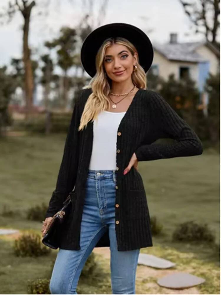 Button Solid Color Long Sleeve - огляд і ціна Street Fashion Taiwan