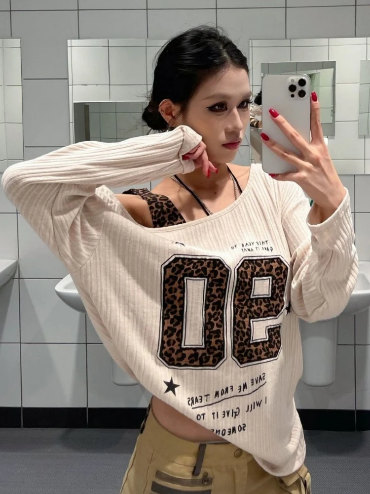 Y2K Patchwork Leopard Print T- - огляд і ціна Fashion Streetwear