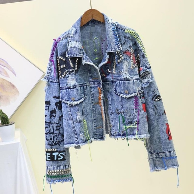 Trendy Graffiti Casual Denim S - огляд і ціна Street Fashion Graffiti
