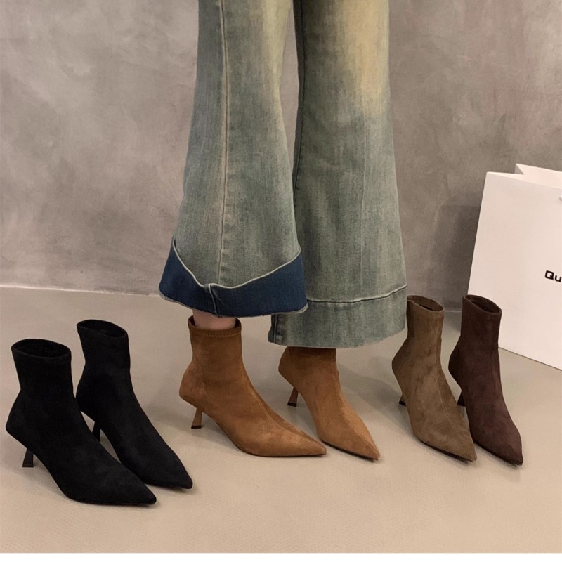 Women's Suede Stretch Ankle Bo - огляд і ціна Street Fashion Dress