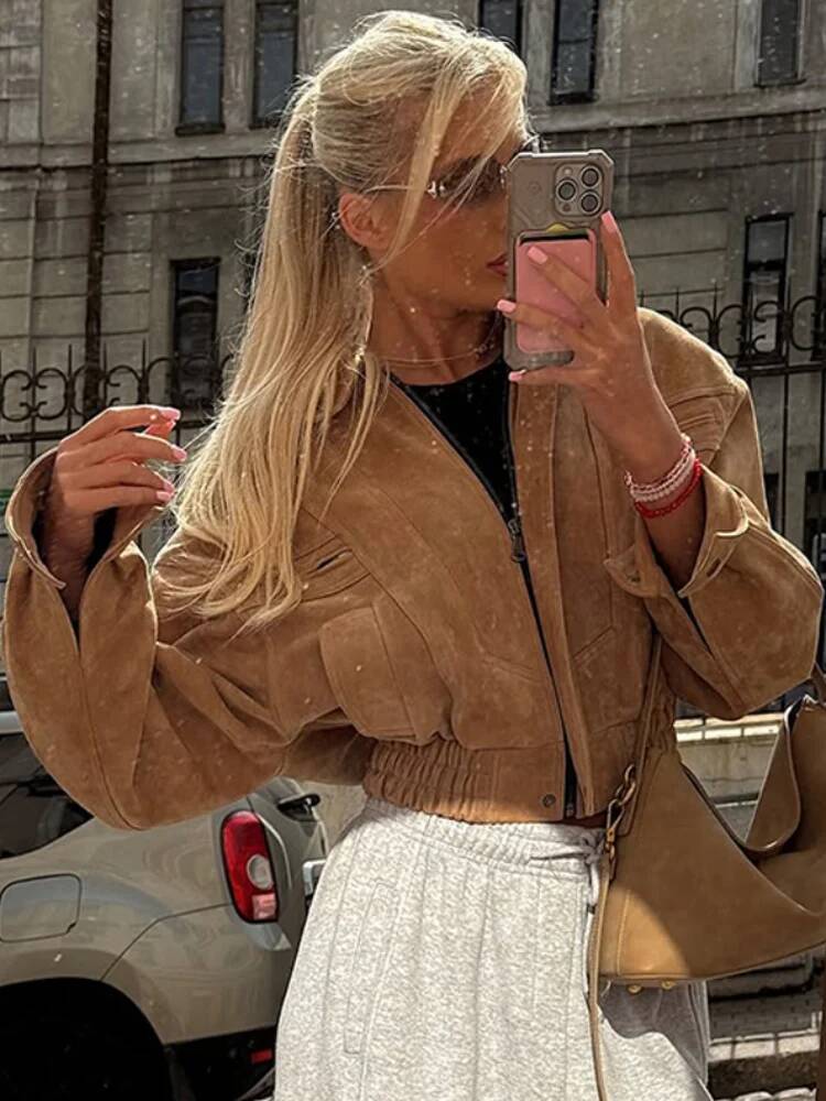 Fashion Short Brown Suede Jack - огляд і ціна Street Fashion Taiwan