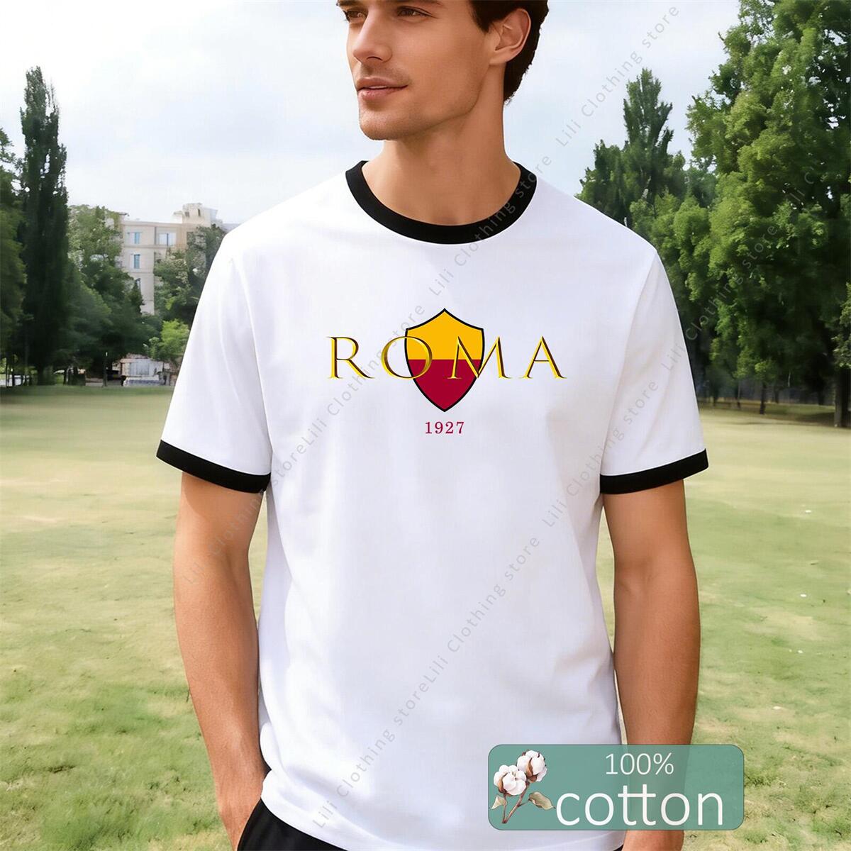 ROMA Letter Graphic Print Men' - огляд і ціна Street Fashion Roma