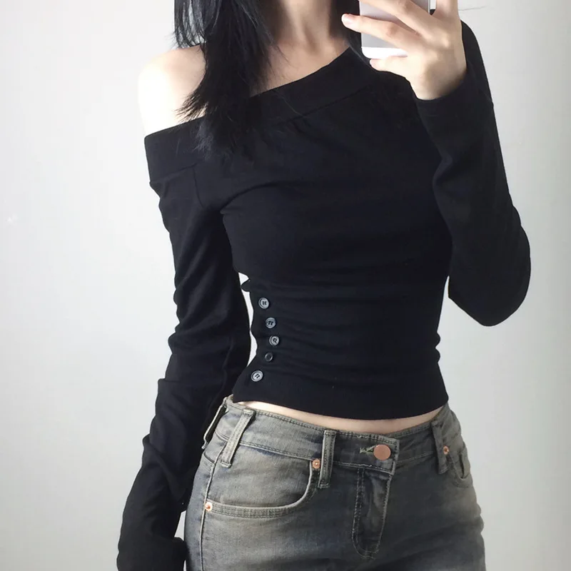 Y2K Vintage Pleated Button T-S - огляд і ціна Fashion Streetwear