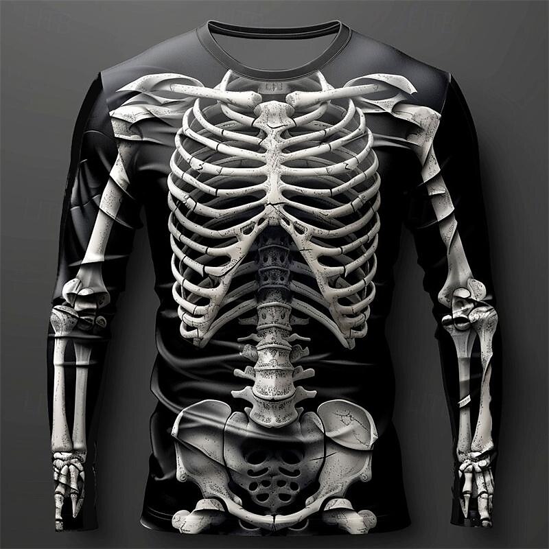 Men's 3D Flame Skull Pattern T - огляд і ціна Fashion Streetwear