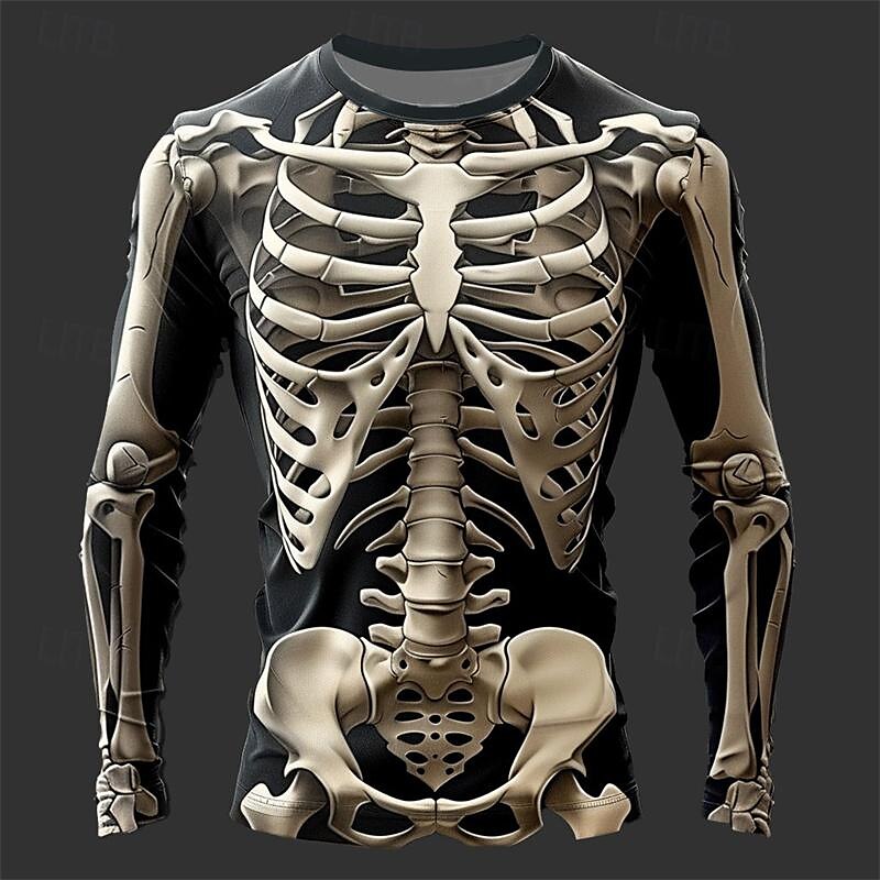 Men's 3D Flame Skull Pattern T - огляд і ціна Fashion Streetwear