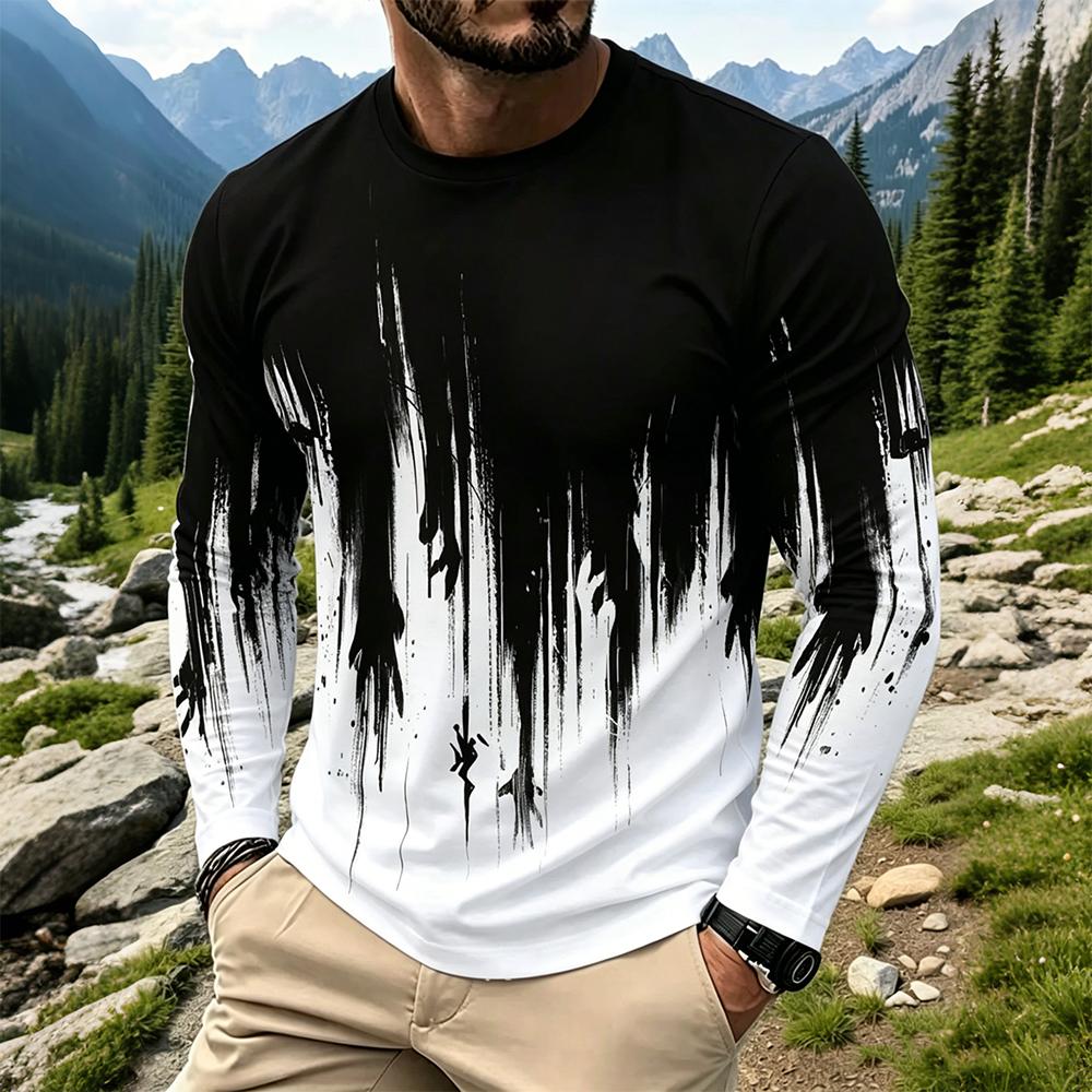 Men's Gradient Ink Splash Long - огляд і ціна Fashion Streetwear