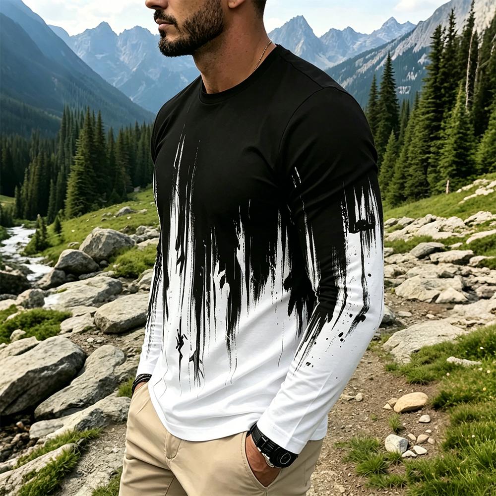 Men's Gradient Ink Splash Long - огляд і ціна Fashion Streetwear