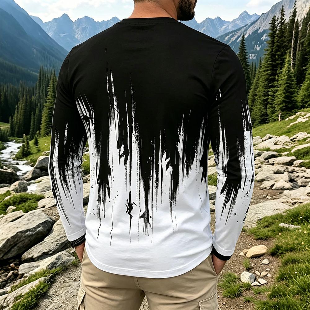 Men's Gradient Ink Splash Long - огляд і ціна Fashion Streetwear