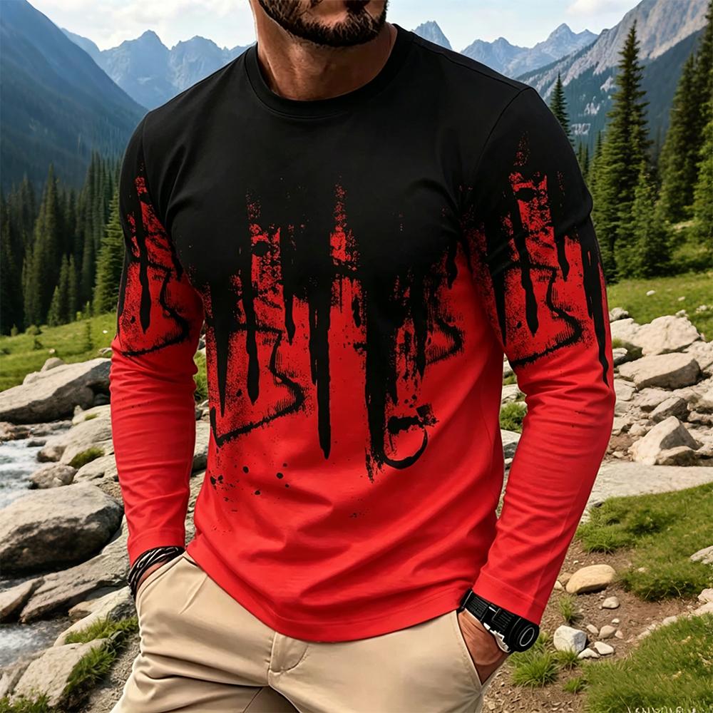 Men's Gradient Ink Splash Long - огляд і ціна Fashion Streetwear