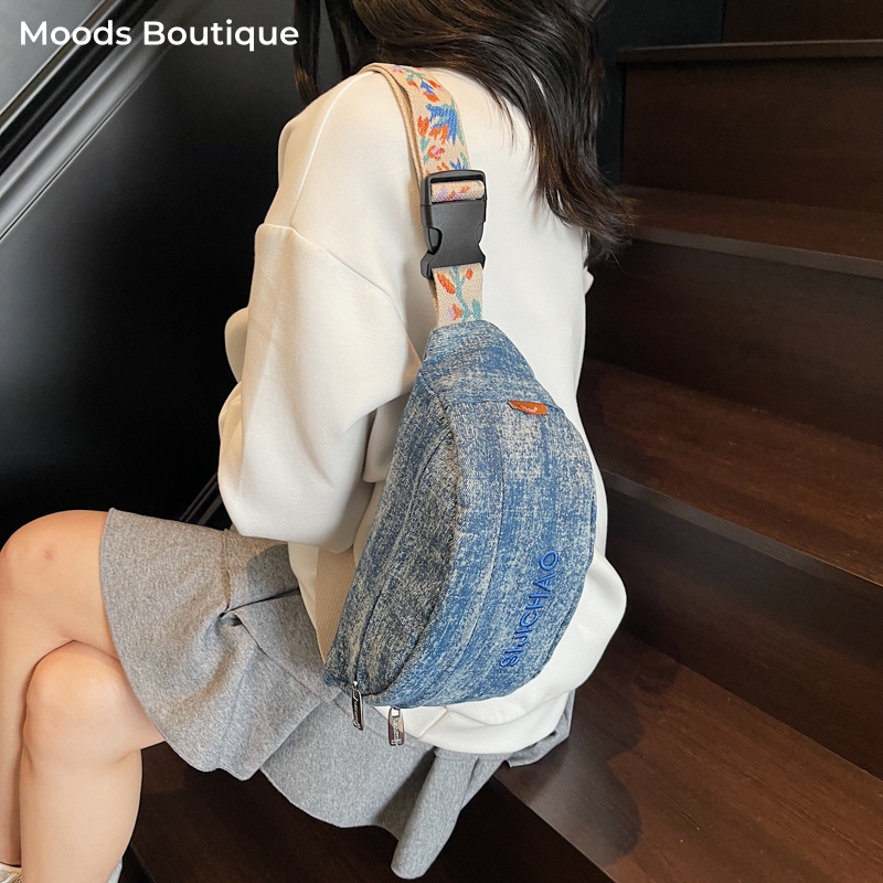 Denim Blue Chest Bags For Wome - огляд і ціна Street Fashion Trends 2025